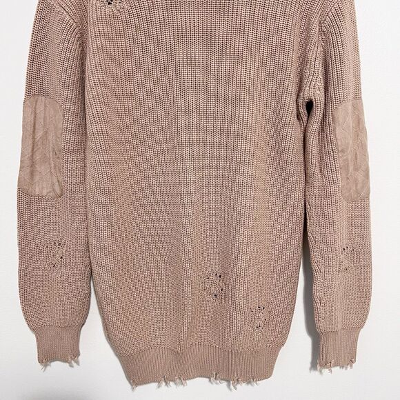 SER.O.YA Devin Oversized Tan Sweater Size XXS Distressed Cotton - Picture 7 of 9